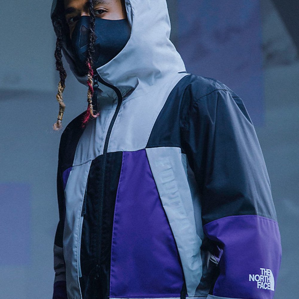 FOOTPATROL x THE NORTH FACE MOUNTAIN LIGHT DRYVENT JACKET BLACK GREY PURPLE sz L